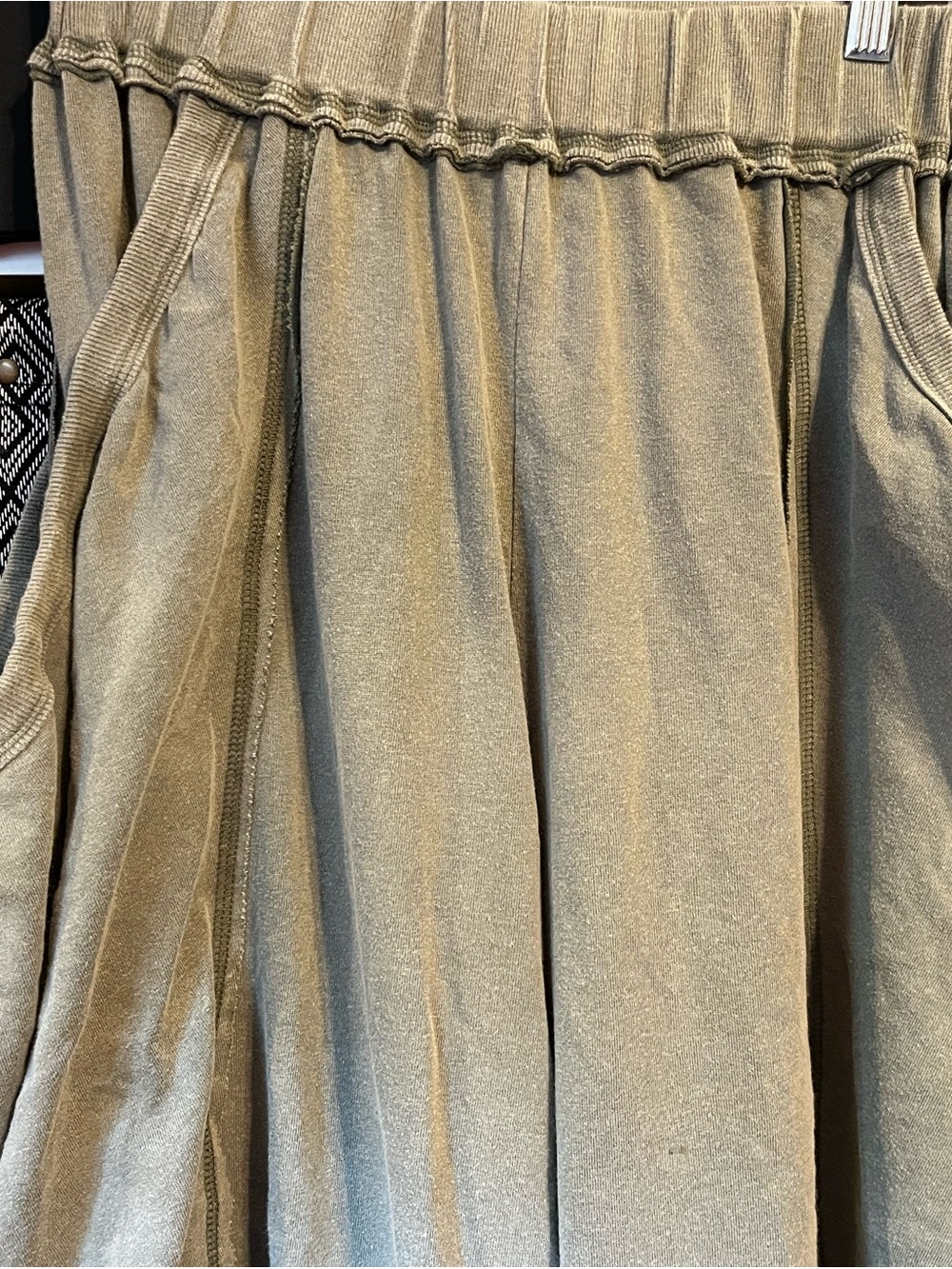 Olive Green Wide Leg Pocket Pants - Picture 3 of 5